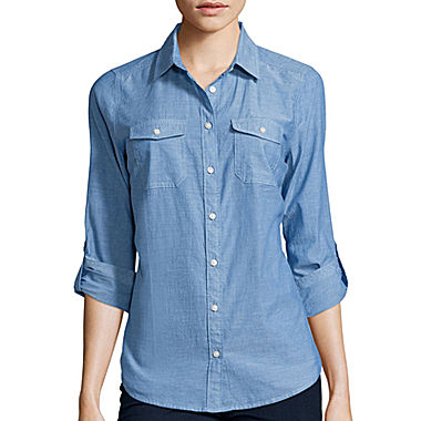 Image of St. John's Bay Long-Sleeve Camp Shirt