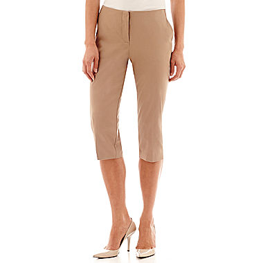 Image of Worthington Sateen Cropped Pants - Petite