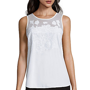 Image of Worthington Embroidered Tank Top - Tall