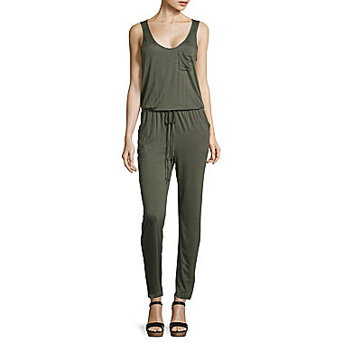 Image of a.n.a Sleeveless Cinched Waist Knit Jumpsuit
