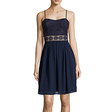 Image of by&by Spaghetti Strap Crochet Inset Waist Dress