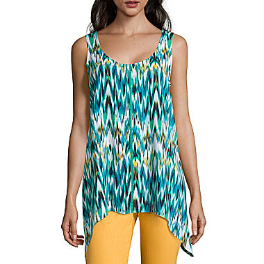 Image of St. John's Bay Ikat Sharkbite Tank Top