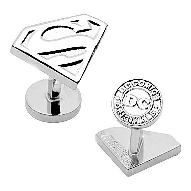 Image of Silver Superman Shield Cufflinks
