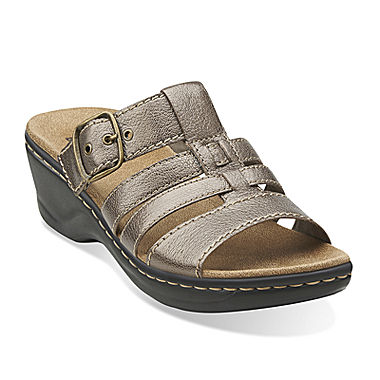 Image of Clarks Lexi Alloy Slide Strap Sandals