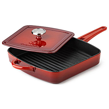 Image of Simply Calphalon Enameled Cast Iron Panini Pan