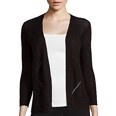 Image of Worthington 3/4-Sleeve Open-Front Cardigan Sweater