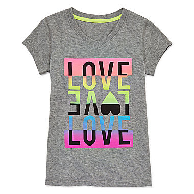 Image of Xersion Short-Sleeve V-Neck Graphic Tee - Girls 7-16 and Plus